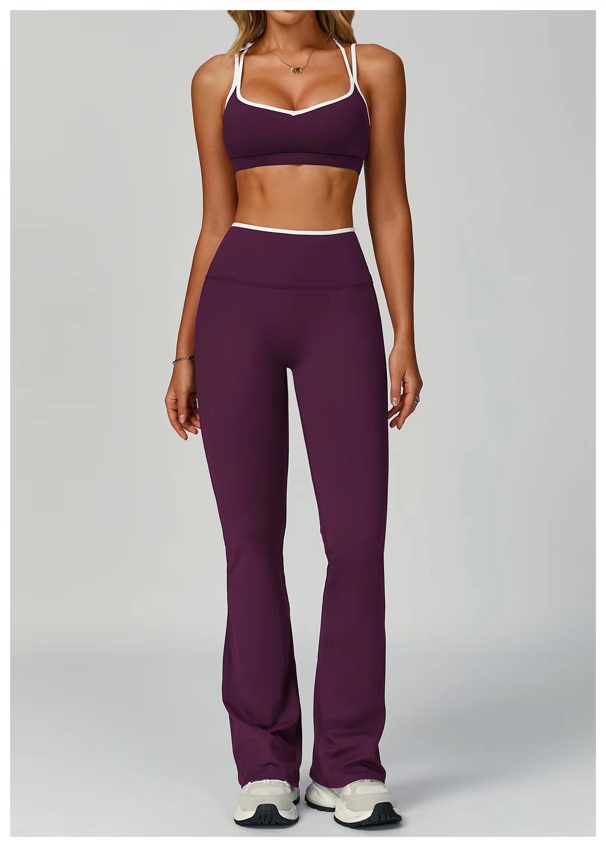 Women's Black Yoga Set – High Waisted Workout Leggings & Sports Bra