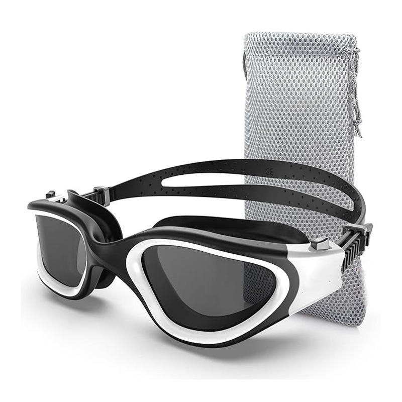 Adult Swimming Goggles Big Frame Anti-fog No Leaking Silicone Polycarbonate Swim Glasses for Men Women Eye Protection