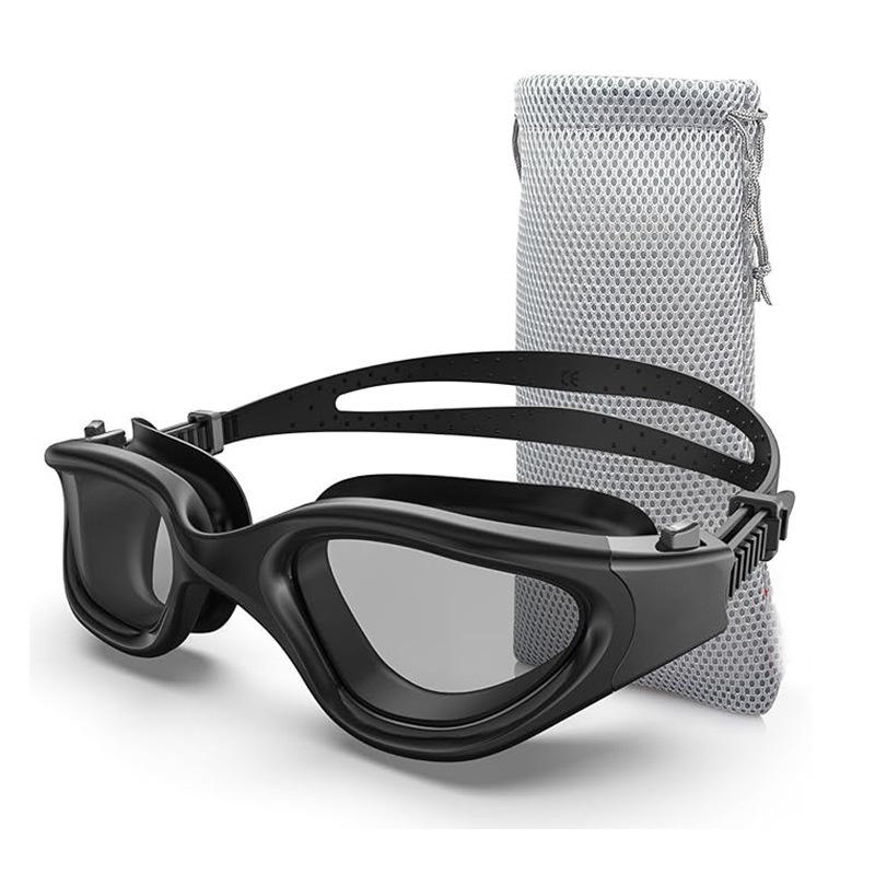 Adult Swimming Goggles Big Frame Anti-fog No Leaking Silicone Polycarbonate Swim Glasses for Men Women Eye Protection