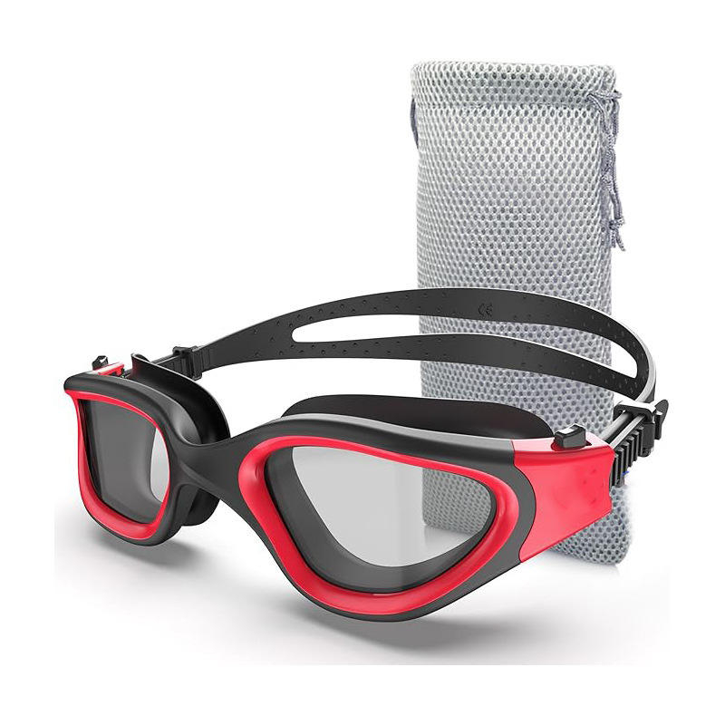 Adult Swimming Goggles Big Frame Anti-fog No Leaking Silicone Polycarbonate Swim Glasses for Men Women Eye Protection