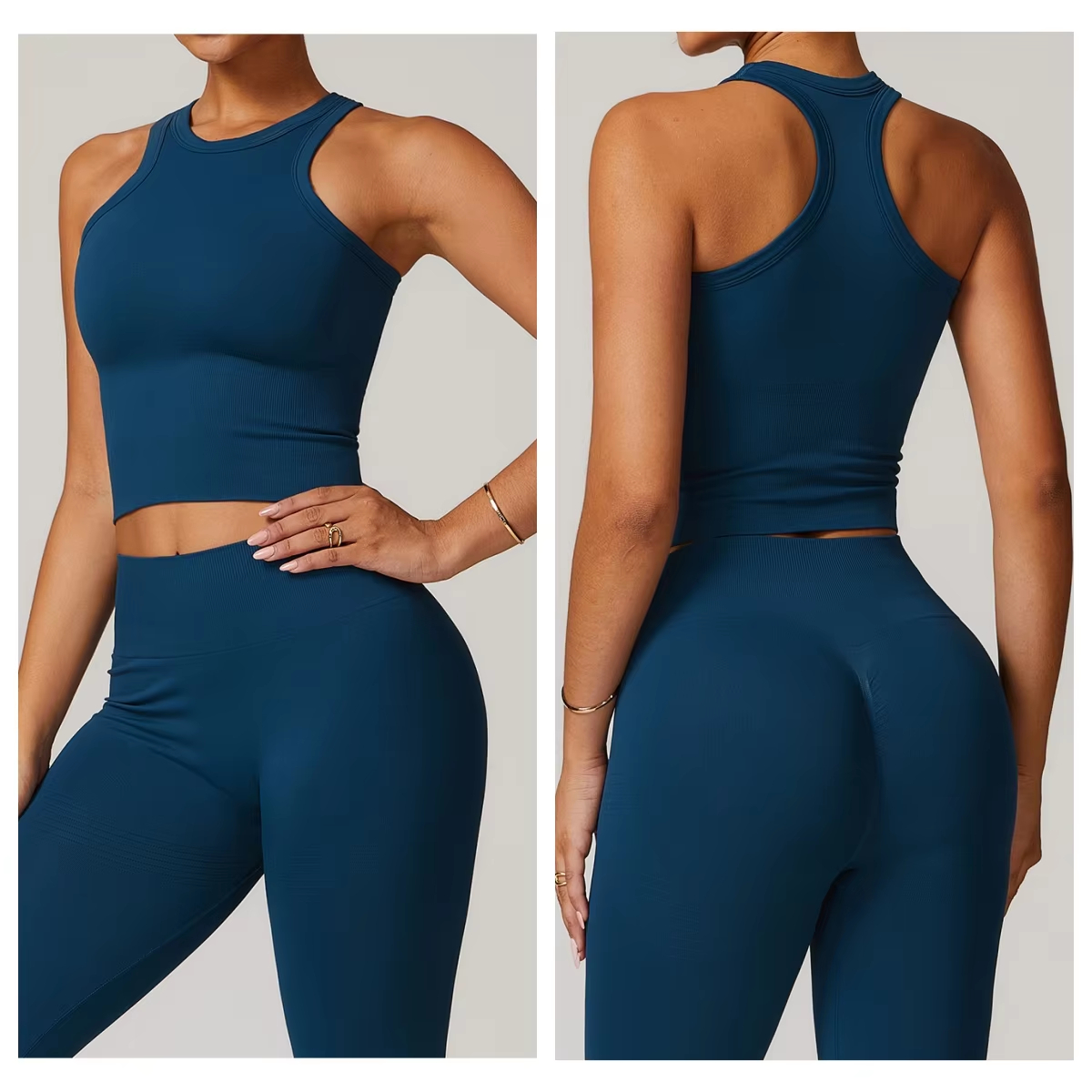 Quick Dry Form Fitting Athletic Jumpsuit Crew Neck Backless Cutout Fitness Bodysuit Yoga Suit for Training Sessions Sexy Suit
